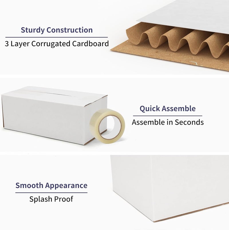 SPEPLA Shipping Boxes 8X4X3 Set of 40, White Corrugated Cardboard Box for Mailing Business Packaging - Image 5